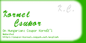 kornel csupor business card